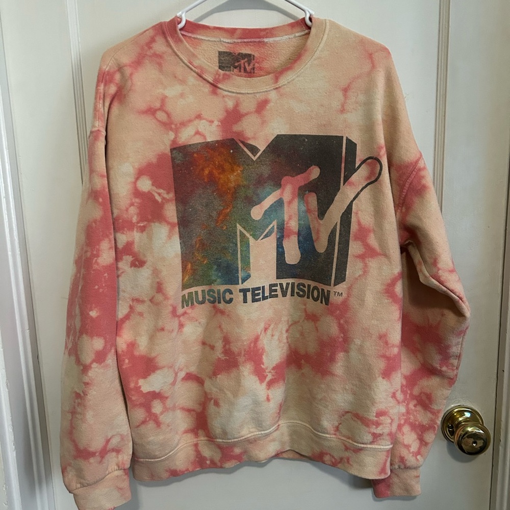 MTV Vintage Red and Pink Sweatshirt